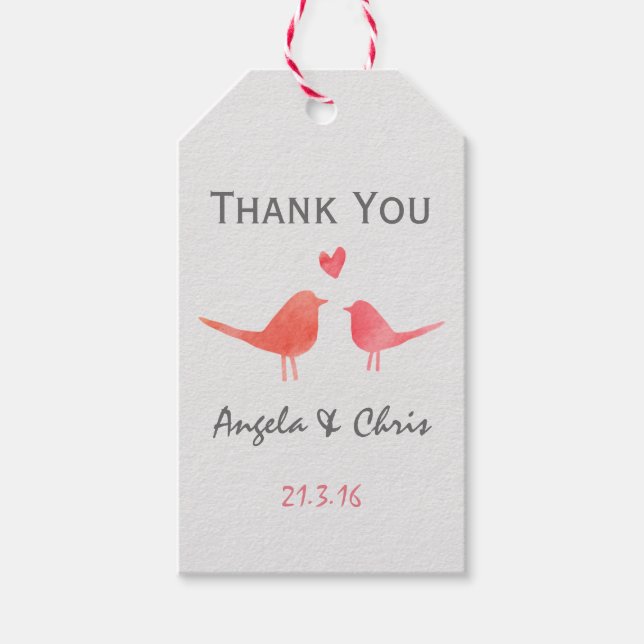 Étiquettes-cadeau Mariage Inséparable aquarelle (Devant)