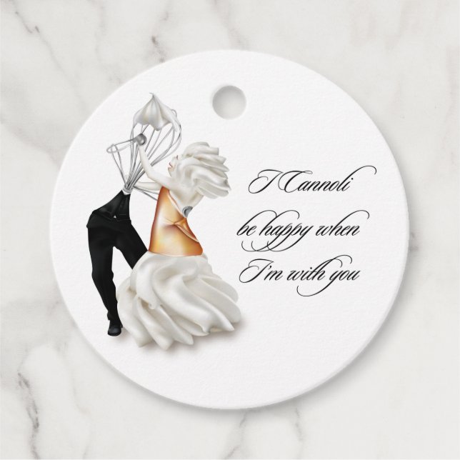 Étiquettes Cadeau Mariage Italien Funny Cannoli (Devant)