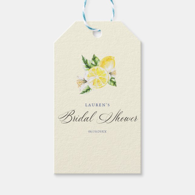 Étiquettes-cadeau Mariage italien méditerranéen au citron  (Devant)