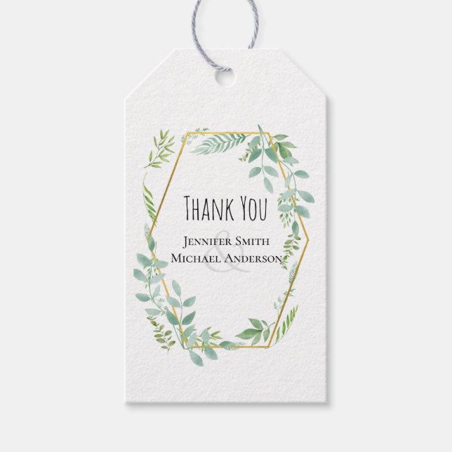 Étiquettes-cadeau Mariage jardin verdoyant (Devant)