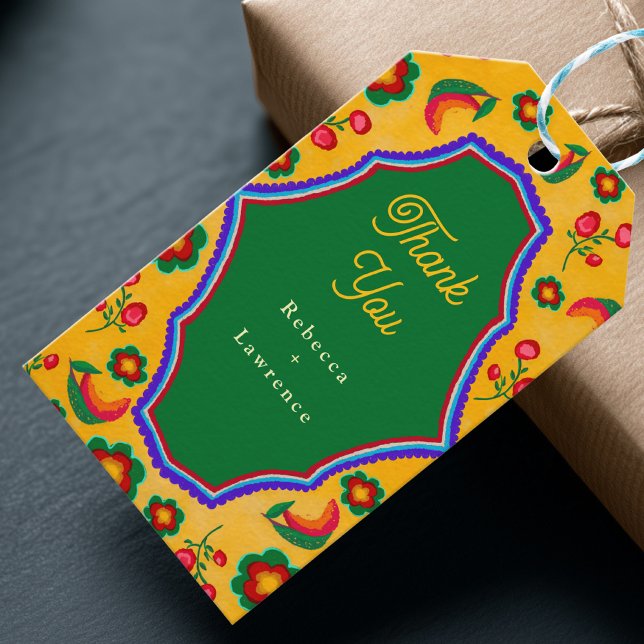 Étiquettes-cadeau Mariage jaune mexicain (Créateur téléchargé)