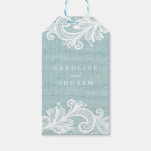Étiquettes-cadeau Mariage Lace et Burlap