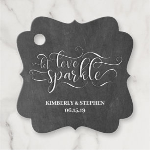 Étiquettes Cadeau Mariage Laisser Amour Sparkle Envoyer