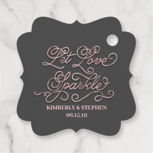 Étiquettes Cadeau Mariage Laisser Amour Sparkle Envoyer