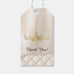 Étiquettes-cadeau Mariage Lustre éclairage Merci d'ivoire Favor