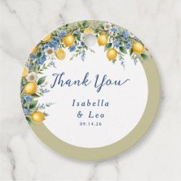 Étiquettes Cadeau Mariage Méditerranéen Citron Amalfi Italien