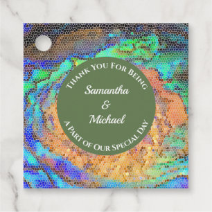 Étiquettes Cadeau Mariage Merci Mosaic Neon Appréciation