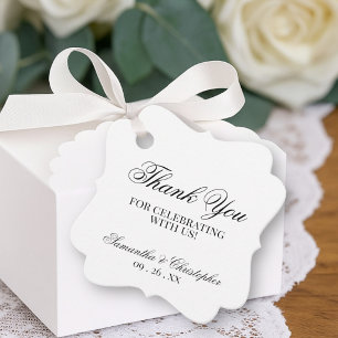 Étiquettes Cadeau Mariage Merci simple d'élégance