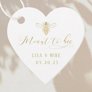 Étiquettes Cadeau Mariage miel blanc et or Meant to Bee