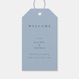 Étiquettes-cadeau Mariage minimaliste moderne bleu poussiéreux Accue