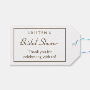 Étiquettes-cadeau Mariage Minimaliste Moderne Brun Fête de Mariée