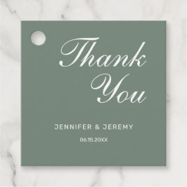 Étiquettes Cadeau Mariage minimaliste moderne Sage Vert blanc Script