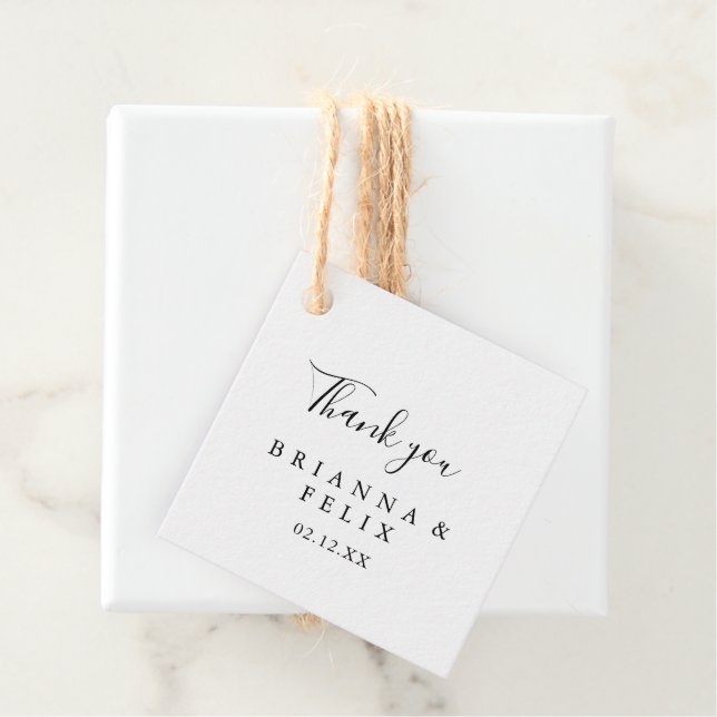 Étiquettes Cadeau Mariage minimaliste simple (En situation)