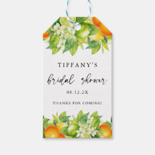 Étiquettes-cadeau Mariage Moderne d'Été Oranges Citron Citrus