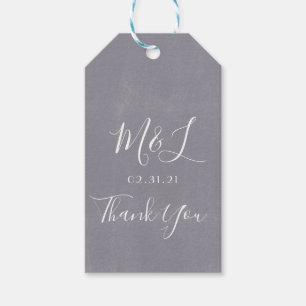 Étiquettes-cadeau Mariage Moderne en Granite Wash Gris de Graystone