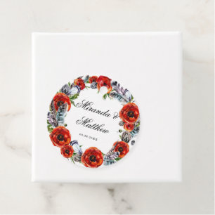 Étiquettes Cadeau Mariage moderne roux de fleurs Boho