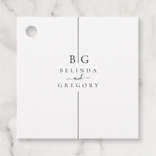 Étiquettes Cadeau Mariage monogramme moderne minimaliste en ligne