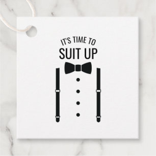 Étiquettes Cadeau Mariage noir Bow Cravate Groomsman Proposition