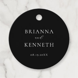 Étiquettes Cadeau Mariage noir et blanc moderne