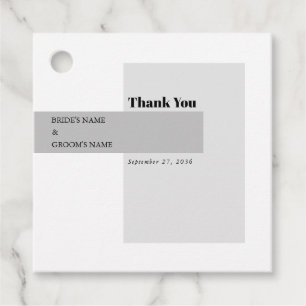 Étiquettes Cadeau Mariage noir et blanc moderne