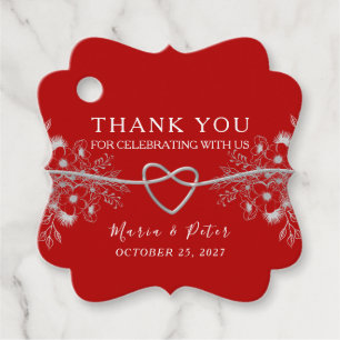 Étiquettes Cadeau Mariage noir et rouge