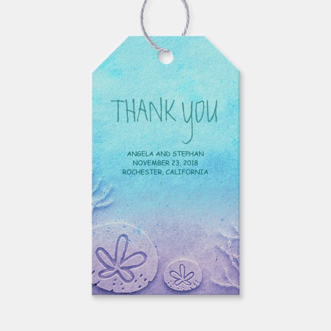 Étiquettes-cadeau Mariage Ombre Beach (Devant)