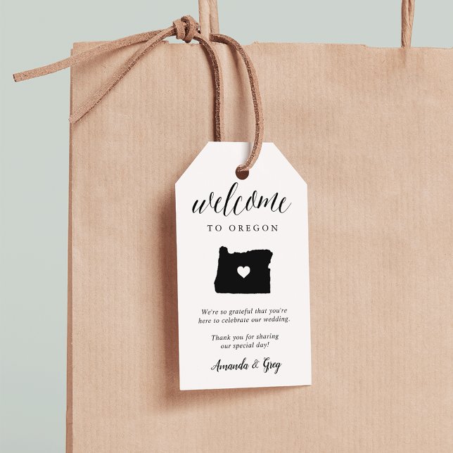 Étiquettes-cadeau Mariage Oregon Bienvenue Favoriser (Créateur téléchargé)