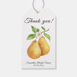 Étiquettes-cadeau Mariage Parfait Poire Merci Bain de Mariée Aquarel