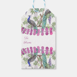 Étiquettes-cadeau Mariage Peacock