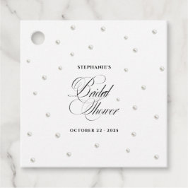 Étiquettes Cadeau Mariage Perles Blanches Fête Prénuptiale