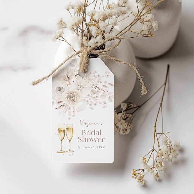 Étiquettes-cadeau Mariage Perles et Prosecco (Pearls and Prosecco Bridal Gift Tags
)