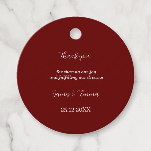 Étiquettes Cadeau Mariage personnalisé Brown simple (Devant)
