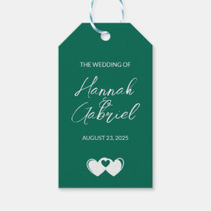 Étiquettes-cadeau Mariage personnalisé Emerald Green