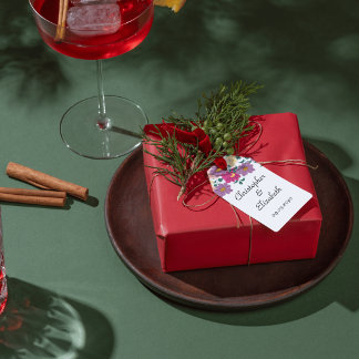 Étiquettes-cadeau Mariage Personnalisé Floral Élégant