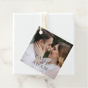 Étiquettes Cadeau Mariage Photo Éditorial Moderne
