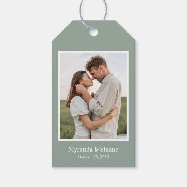 Étiquettes-cadeau Mariage photo moderne (Devant)