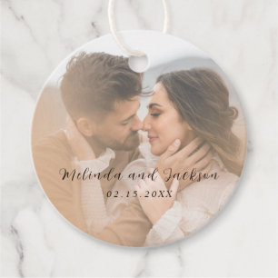 Étiquettes Cadeau Mariage Photo Moderne