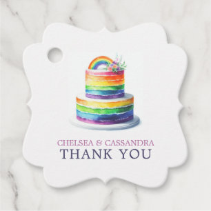 Étiquettes Cadeau Mariage Rainbow Cake