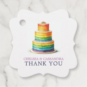 Étiquettes Cadeau Mariage Rainbow Cake
