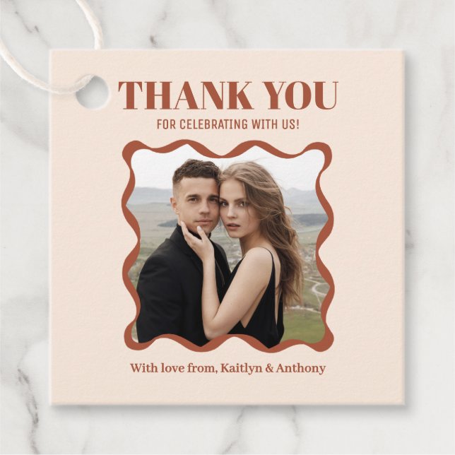 Étiquettes Cadeau Mariage rétro Coquette Bow (Devant)