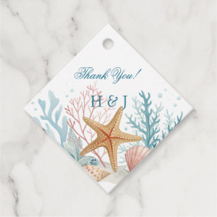 Étiquettes Cadeau Mariage Romance Côtière Éthérée