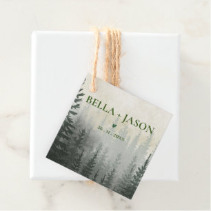 Étiquettes Cadeau Mariage Romantique Forêt de Misty