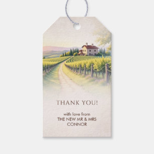 Étiquettes-cadeau Mariage Romantique Intemporel au Vignoble Rustique