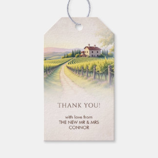 Étiquettes-cadeau Mariage Romantique Intemporel au Vignoble Rustique