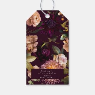 Étiquettes-cadeau Mariage romantique sombre et mélancolique en borde