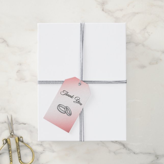 Étiquettes-cadeau Mariage Rose Dusty (Avec de la ficelle)
