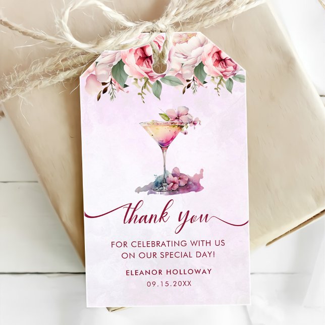 Étiquettes-cadeau Mariage Rose Floral (Créateur téléchargé)