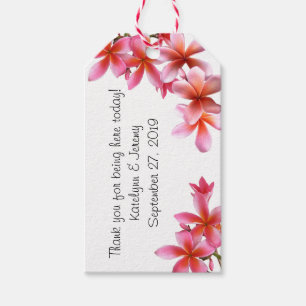Étiquettes-cadeau Mariage rose floral tropicale Plumeria