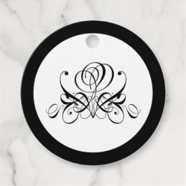 Étiquettes Cadeau Mariage Rose noir Calligraphie