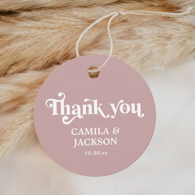 Étiquettes Cadeau Mariage Rose simple Dusty (Créateur téléchargé)